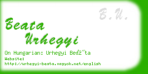 beata urhegyi business card